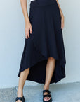 Light Steel Blue Ninexis First Choice High Waisted Flare Maxi Skirt in Black