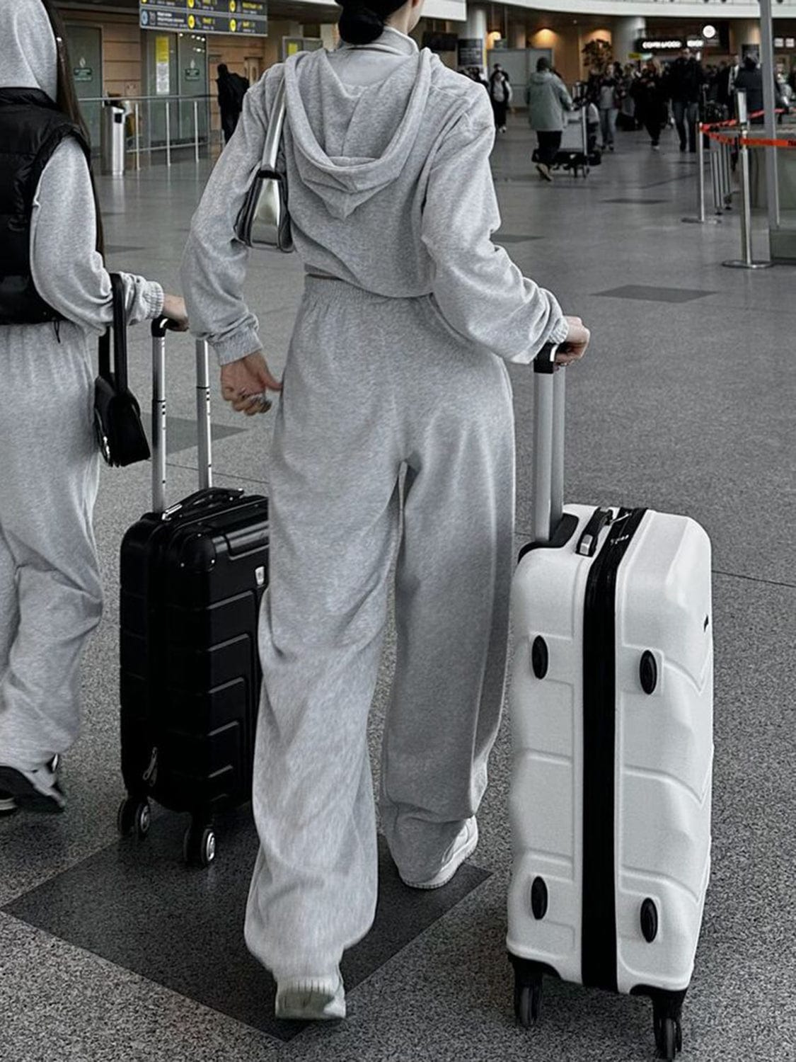 Dim Gray Zip Up Hoodie and Pocketed Pants Set