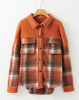 Plaid Button Up Long Sleeve Jacket