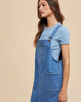 Annie Wear Wide Strap Denim Overall Dress with Pockets