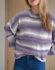 Gradient Round Neck Dropped Shoulder Sweater