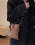 Suede Snap Down Crossbody Bag