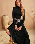 Turtleneck Long Sleeve Maxi Dress