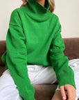 Basic Bae Turtleneck Dropped Shoulder Long Sleeve Sweater