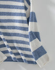 Striped Round Neck Long Sleeve Sweater