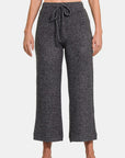 Zenana Drawstring Hacci Cropped Pants