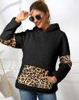 Ivy Lane Sherpa Leopard Long Sleeve Hoodie