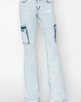 RISEN Full Size High Rise Cargo Flare Jeans