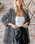 First Love Full Size Lurex Mixed Tweed One Button Blazer