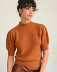 Sienna HYFVE Mock Neck Puff Sleeve Sweater