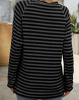 Mandy Striped Round Neck Long Sleeve T-Shirt