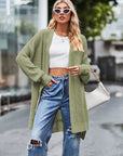 Open Front Dropped Shoulder Longline Cardigan