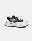 Nicole Lee USA Embroidery Detail Platform Lace-Up Sneakers