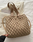 Drawstring Bubble Texture Tote Bag