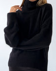 Basic Bae Turtleneck Dropped Shoulder Long Sleeve Sweater