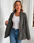 Ivy Lane Zip Up Long Sleeve Fuzzy Jacket