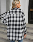 Plaid Collared Neck Long Sleeve Shirt