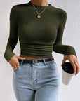 Honey Round Neck Long Sleeve T-Shirt