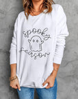 Ghost Graphic Long Sleeve Dropped Shoulder Sweatshirt