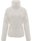 Fuzzy Turtleneck Long Sleeve Sweatshirt