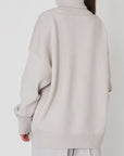 Turtle Neck Dropped Shoulder Sweater