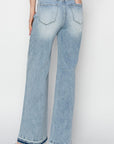 Light Gray Risen Full Size High Rise Wide Leg Jeans