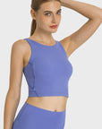 Light Slate Gray Feel Like Skin Highly Stretchy Cropped Sports Tank