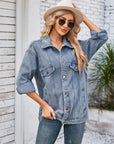 Button Up Long Sleeve Denim Jacket