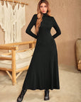 Turtleneck Long Sleeve Maxi Dress