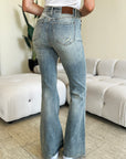 Gray Judy Blue Full Size High Waist Flare Jeans