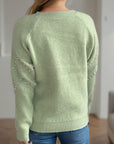 Pearl Trim Round Neck Raglan Sleeve Sweater