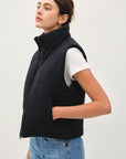 Be Cool Zip Up Turtleneck Puffer Vest with Pockets