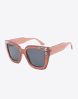 White Smoke Inlaid Rhinestone Polycarbonate Sunglasses