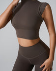 Gray Mock Neck Active Tank Sentient Beauty Fashions Apparel & Accessories