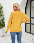 Round Neck Dropped Shoulder Sweater