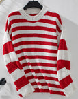 Striped Round Neck Long Sleeve Sweater