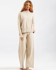 Basic Bae Mock Neck Long Sleeve Top and Pants Sweater Set