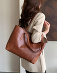 PU Leather Medium Tote Bag