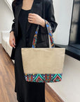 Black Geometric Medium Tote Bag