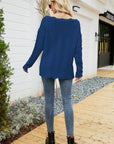 Round Neck Drop Shoulder Sweater