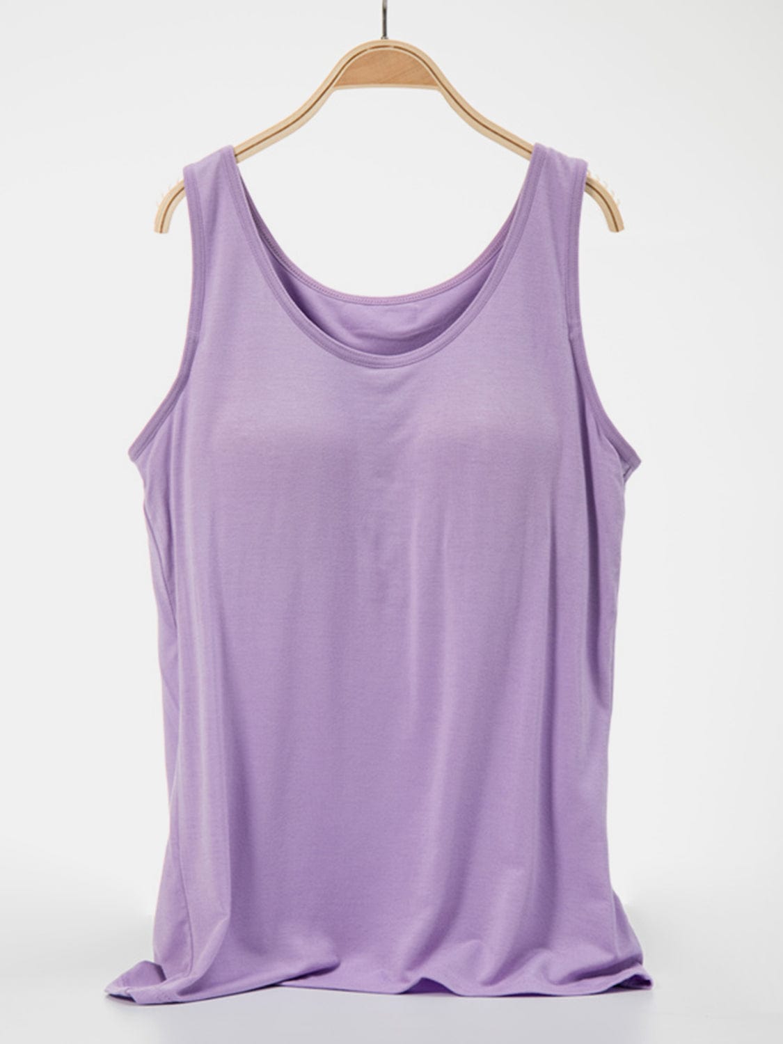 Light Gray Scoop Neck Wide Strap Tank