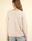 VERY J Mineral Washed Exposed Seam Sweater