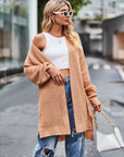 Long Sleeve Waffle-Knit Cardigan