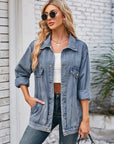 Button Up Long Sleeve Denim Jacket