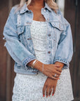 Distressed Drop Shoulder Denim Jacket