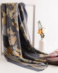 Printed Raw Hem Polyester Scarf