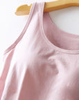 Light Gray Round Neck Tank with Bra