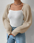 Honey Open Front Long Sleeve Cropped Cardigan