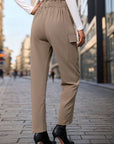 Dim Gray High Waist Straight Pants