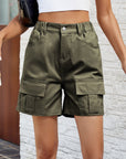 Pocketed High Waist Denim Shorts